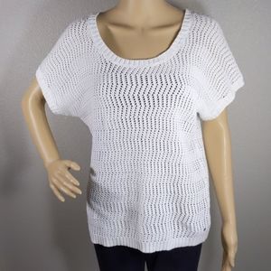 Eddie Bauer Crochet White Top Size Medium